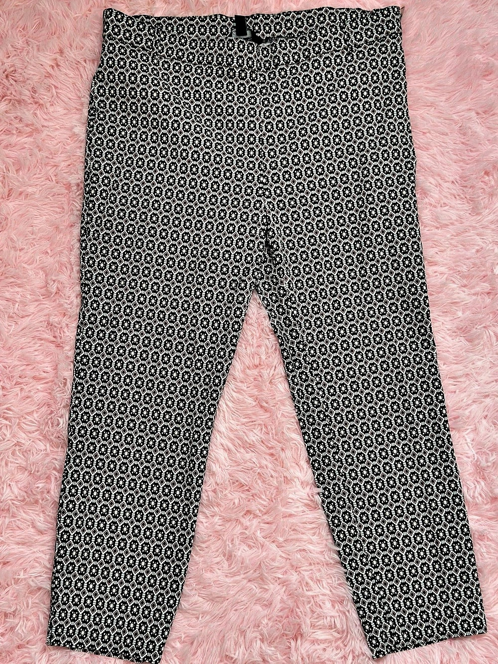 Jules & Leopold Geometric Skinny Pants Black & White Size XL Like New